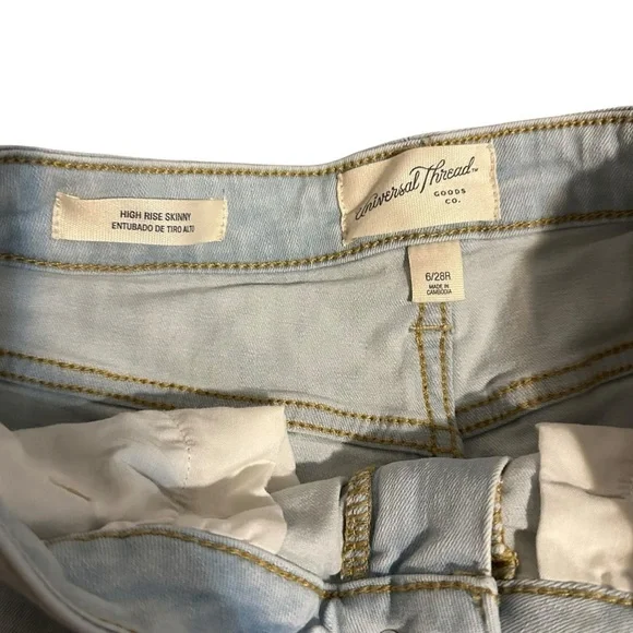 High Rise Skinny Distressed Jeans Light Wash 28 6 - Picture 5 of 6